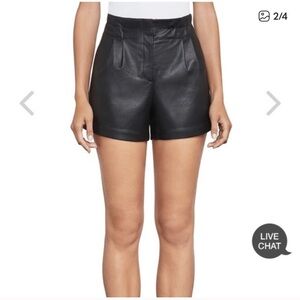BCBG Black Faux Leather Women Shorts